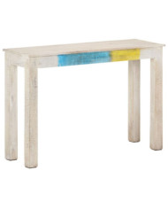 Table console Blanc 115x35x77 cm Bois de manguier brut | Mobilier & Déco