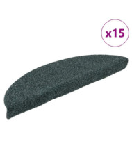 Tapis d'escalier autocollants 15 pcs Vert 56x17x3 cm Aiguilleté | Mobilier & Déco