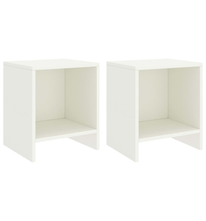Tables de chevet 2 pcs Blanc 35x30x40 cm Bois de pin massif | Mobilier & Déco