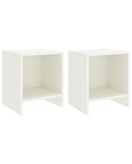 Tables de chevet 2 pcs Blanc 35x30x40 cm Bois de pin massif | Mobilier & Déco
