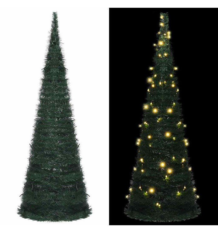 Sapin de Noël artificiel pré-éclairé avec guirlandes vert 180cm | Mobilier & Déco