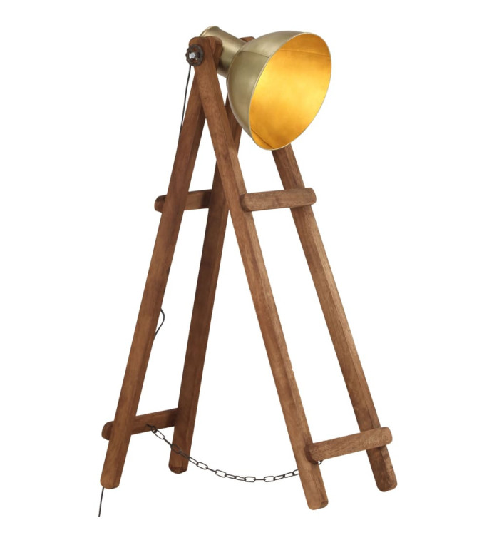 Lampadaire Laiton E27 Bois de manguier massif | Mobilier & Déco