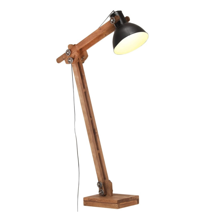 Lampadaire Noir Bois de manguier massif E27 | Mobilier & Déco