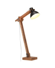 Lampadaire Noir Bois de manguier massif E27 | Mobilier & Déco