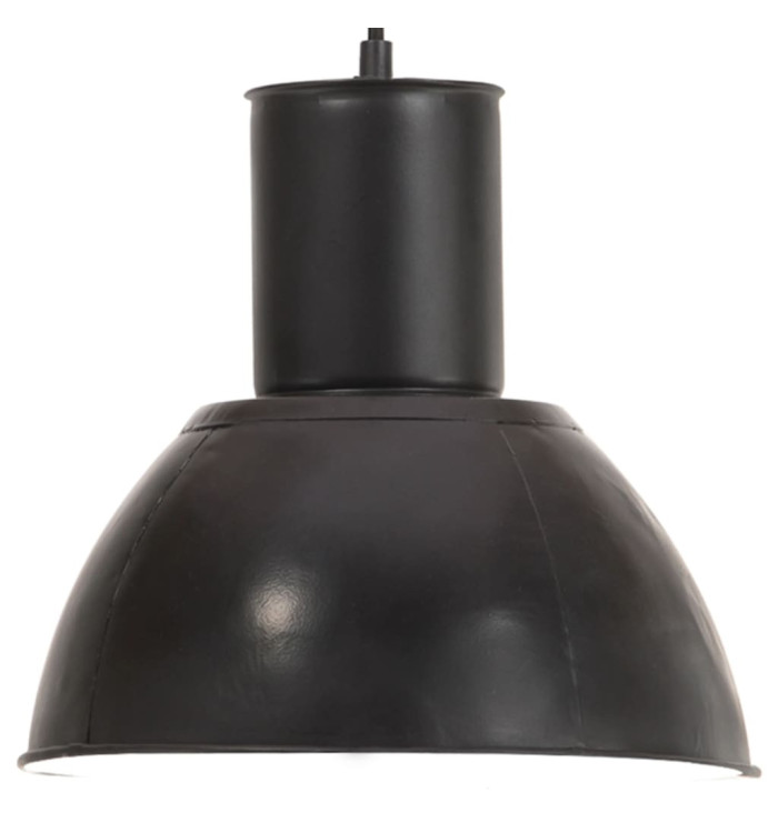 Lampe suspendue 25 W Noir Rond 28,5 cm E27 | Mobilier & Déco