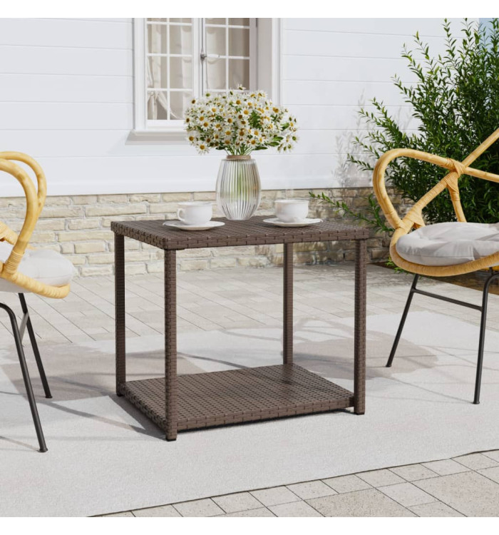 Table d'appoint marron 55x45x49 cm résine tressée | Mobilier & Déco