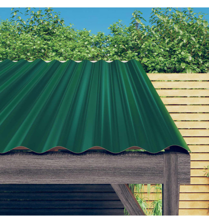 Panneaux de toit 36 pcs Acier enduit de poudre Vert 60x36 cm | Mobilier & Déco