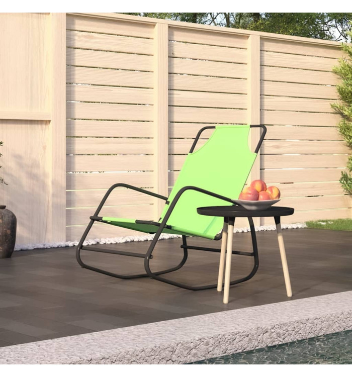Chaise longue à bascule Vert Acier et textilène | Mobilier & Déco