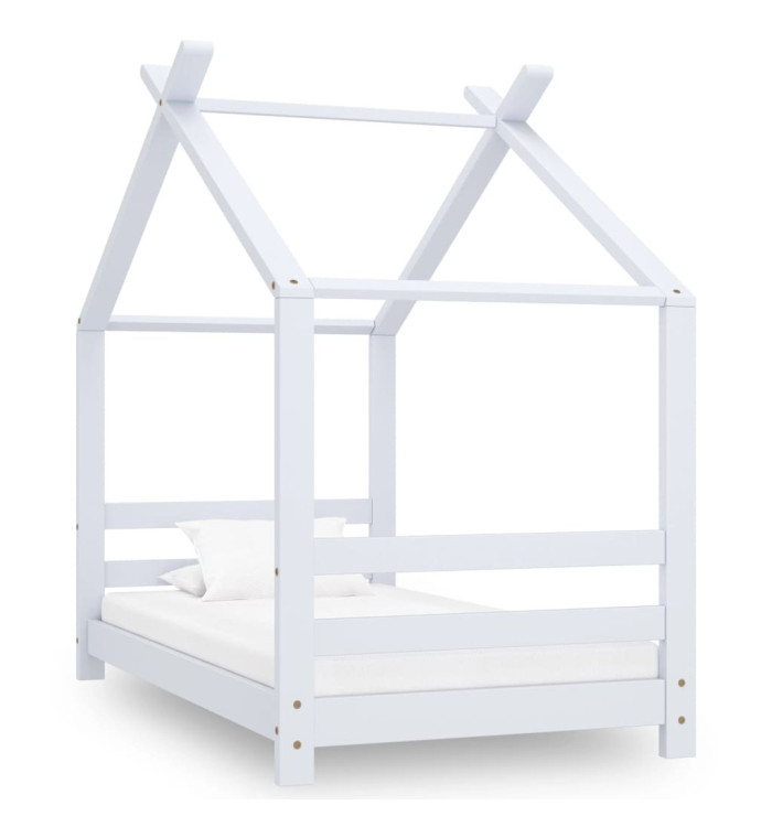 Cadre de lit d'enfant Blanc Bois de pin massif 70x140 cm | Mobilier & Déco