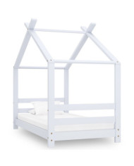 Cadre de lit d'enfant Blanc Bois de pin massif 70x140 cm | Mobilier & Déco
