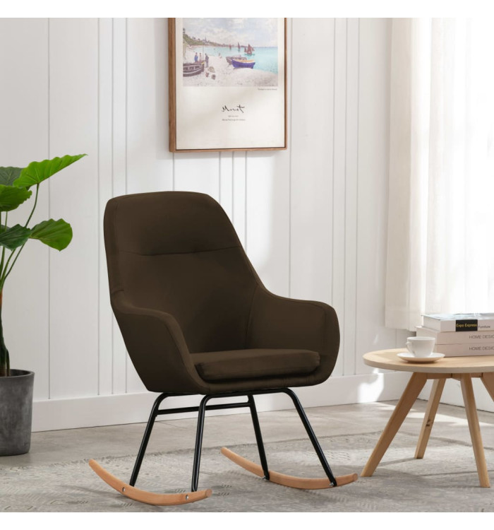 Chaise à bascule Marron Tissu | Mobilier & Déco