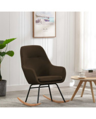 Chaise à bascule Marron Tissu | Mobilier & Déco