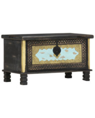 Coffre de rangement Noir 80x40x45 cm Bois de manguier massif | Mobilier & Déco