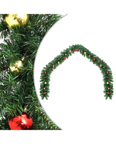 Guirlande de Noël décorée avec boules 20 m | Mobilier & Déco
