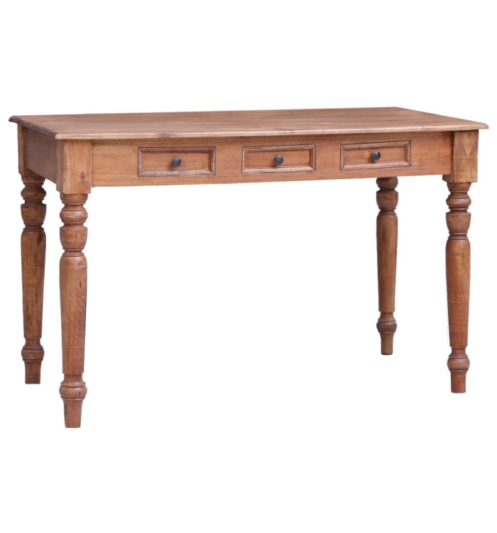 Bureau avec tiroirs 117x57x75 cm bois d'acajou massif | Mobilier & Déco