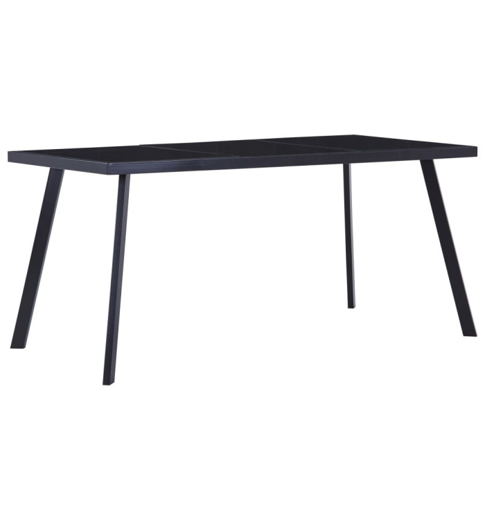 Table à manger Noir 180x90x75 cm Verre trempé | Mobilier & Déco