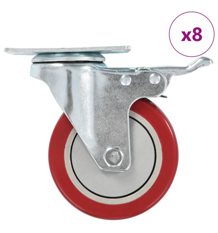 Roulettes pivotantes 8 pcs 100 mm | Mobilier & Déco