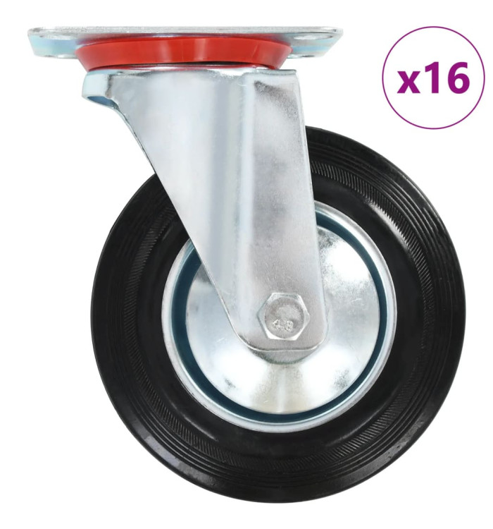 16 pcs Roulettes pivotantes 160 mm | Mobilier & Déco