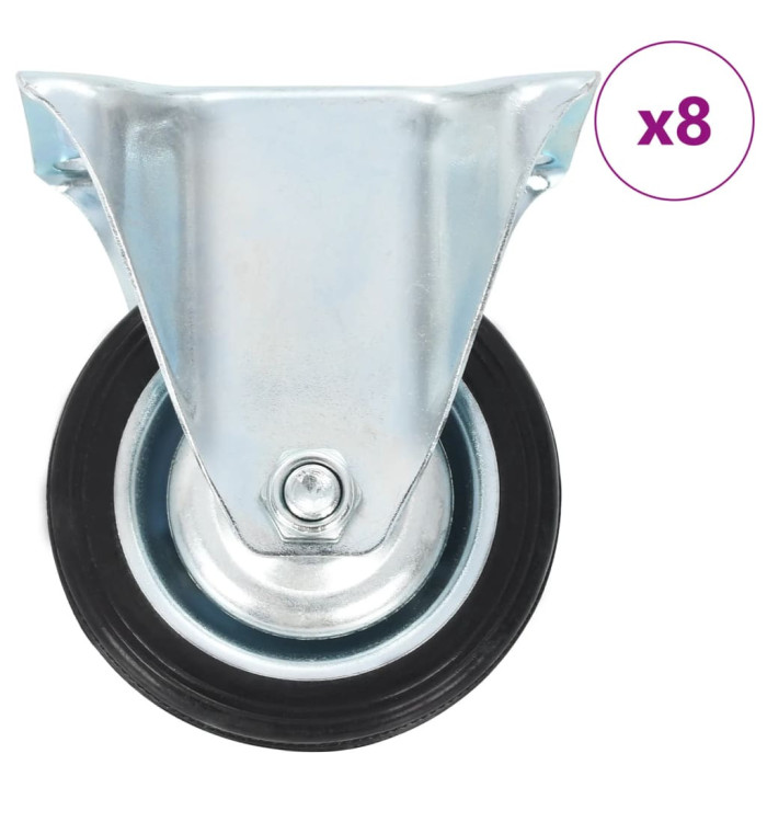 8 pcs Roulettes fixes 75 mm | Mobilier & Déco