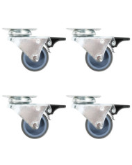 24 pcs Roulettes pivotantes doubles 50 mm | Mobilier & Déco