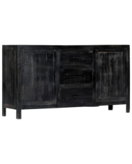 Buffet Noir 147x40x80 cm Bois de manguier massif | Mobilier & Déco