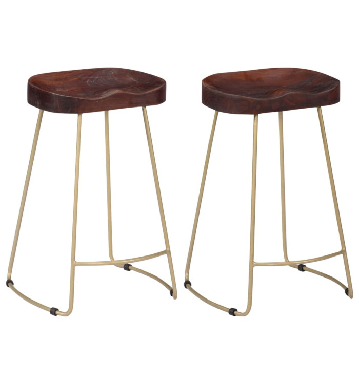 Tabourets de bar Gavin lot de 2 bois de manguier massif | Mobilier & Déco