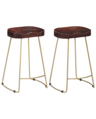 Tabourets de bar Gavin lot de 2 bois de manguier massif | Mobilier & Déco