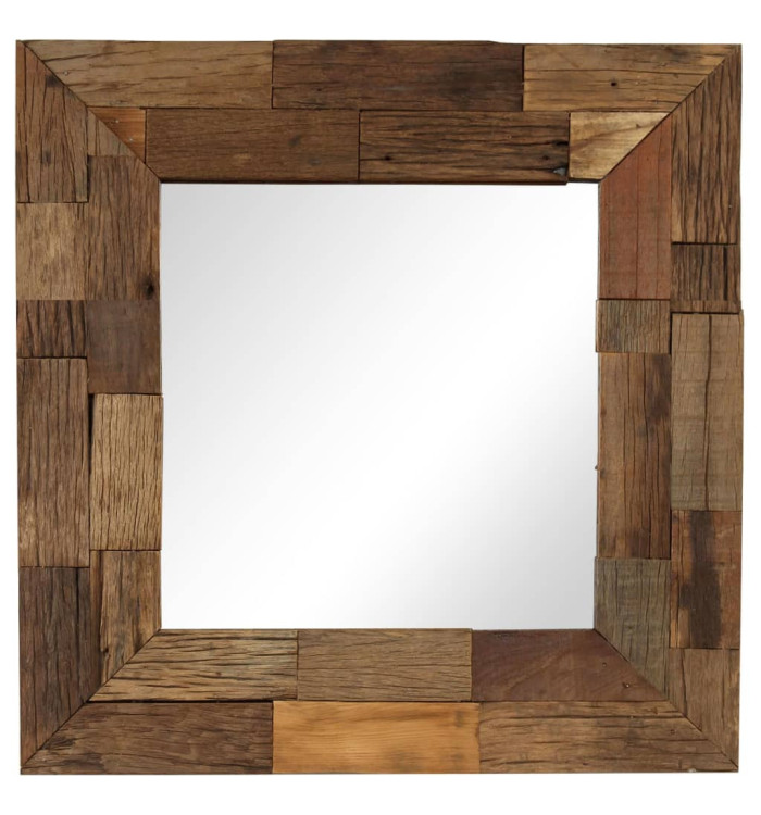 Miroir Bois de récupération massif 50 x 50 cm | Mobilier & Déco