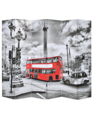 Cloison de séparation 228 x 170 cm Bus londonien Noir et blanc | Mobilier & Déco