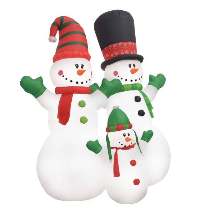 Bonhomme de neige gonflable Famille père noël LED IP44 240 cm | Mobilier & Déco