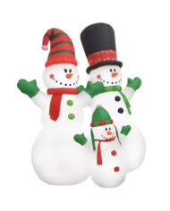 Bonhomme de neige gonflable Famille père noël LED IP44 240 cm | Mobilier & Déco