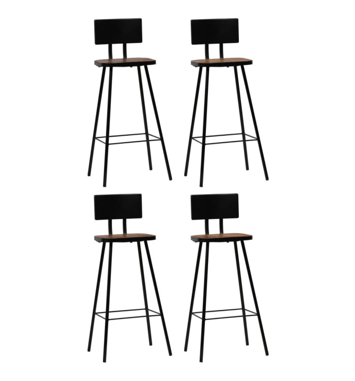 Tabourets de bar lot de 4 bois massif de récupération | Mobilier & Déco