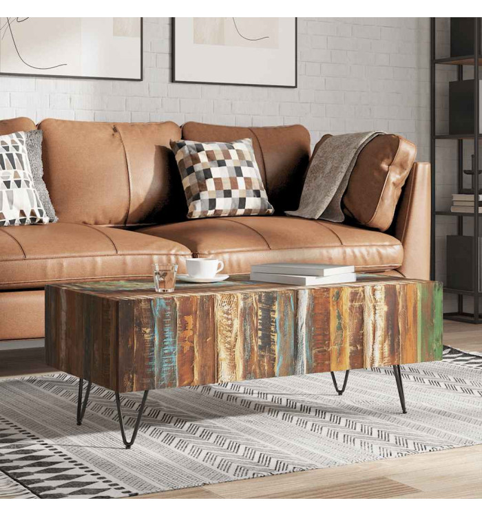 Table basse Bois massif de récupération 100x50x38 cm | Mobilier & Déco