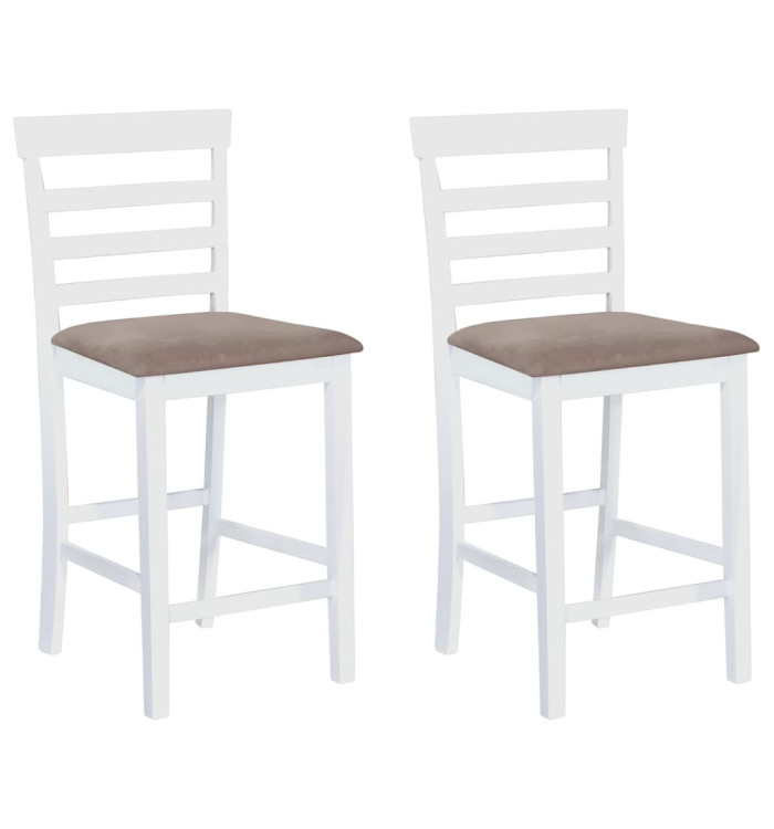 Chaises de bar lot de 2 blanc tissu | Mobilier & Déco