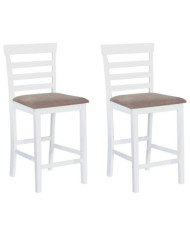Chaises de bar lot de 2 blanc tissu | Mobilier & Déco