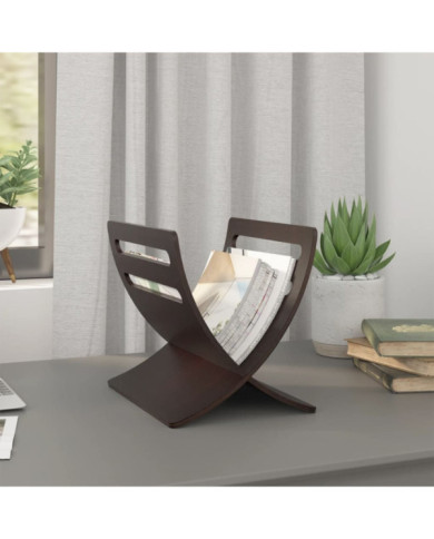 Porte-revue en bois sur pied marron | Mobilier & Déco