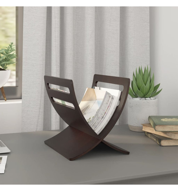 Porte-revue en bois sur pied marron | Mobilier & Déco