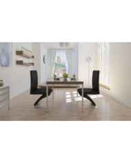 Chaises à manger lot de 2 noir similicuir | Mobilier & Déco