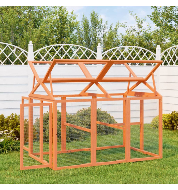 Enclos animaux marron 141x94x104 cm bois massif de pin | Mobilier & Déco