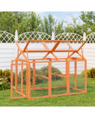 Enclos animaux marron 141x94x104 cm bois massif de pin | Mobilier & Déco