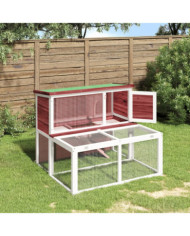 Clapier moka 102x90x84,5 cm bois de pin massif | Mobilier & Déco