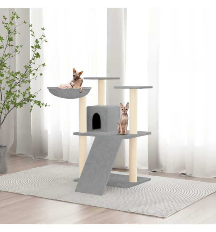 Arbre à chat avec griffoirs en sisal Gris clair 83 cm | Mobilier & Déco