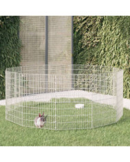 Enclos d'animaux en liberté 12 panneaux 54x80 cm fer galvanisé | Mobilier & Déco