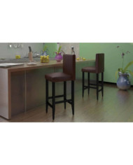 Tabourets de bar lot de 6 marron foncé similicuir | Mobilier & Déco