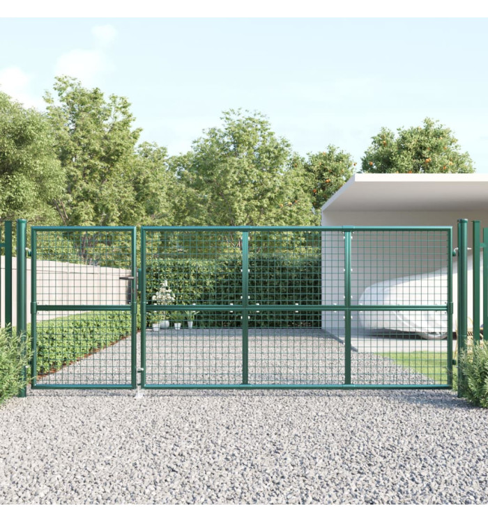 Portal de jardin maille vert 350x175 cm acier galvanisé | Mobilier & Déco