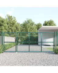 Portal de jardin maille vert 350x175 cm acier galvanisé | Mobilier & Déco