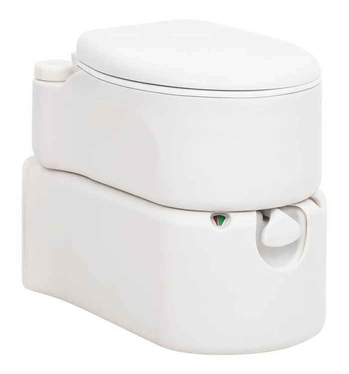Toilette de camping intégrée blanc 24+17 L PEHD et émail | Mobilier & Déco