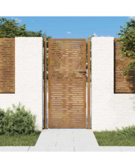 Portail de jardin 105x205 cm acier corten conception de carré | Mobilier & Déco