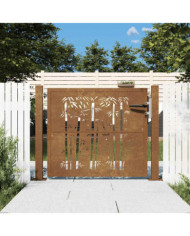 Portail de jardin 105x105 cm acier corten design de bambou | Mobilier & Déco