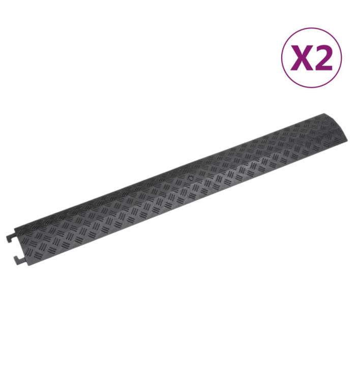Rampes de protection de câble 2 pcs 98,5 cm Noir | Mobilier & Déco